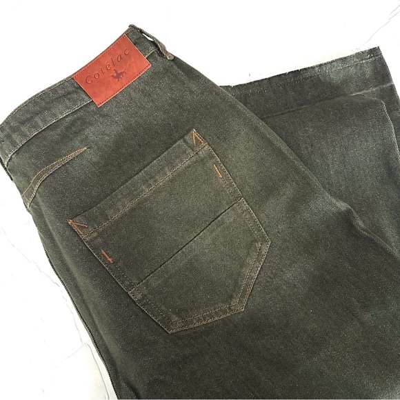 Cotélac High-Waisted Wide Leg Jeans In Mousse/ Green Size 3/US 10 NEW - Picture 4 of 8